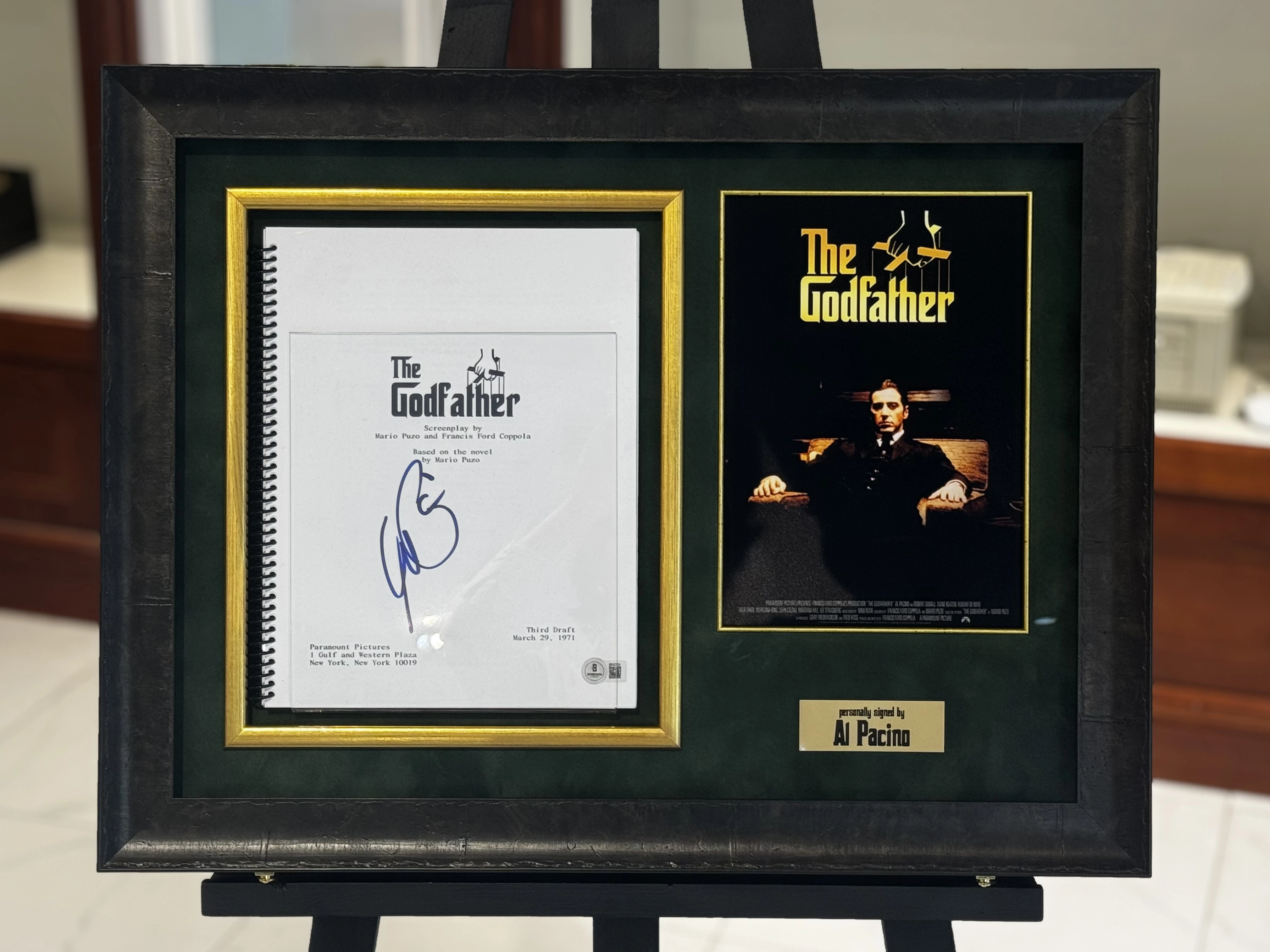 The Godfather Film Script with Autograph — Al Pacino — The Godfather Film Script with Autograph