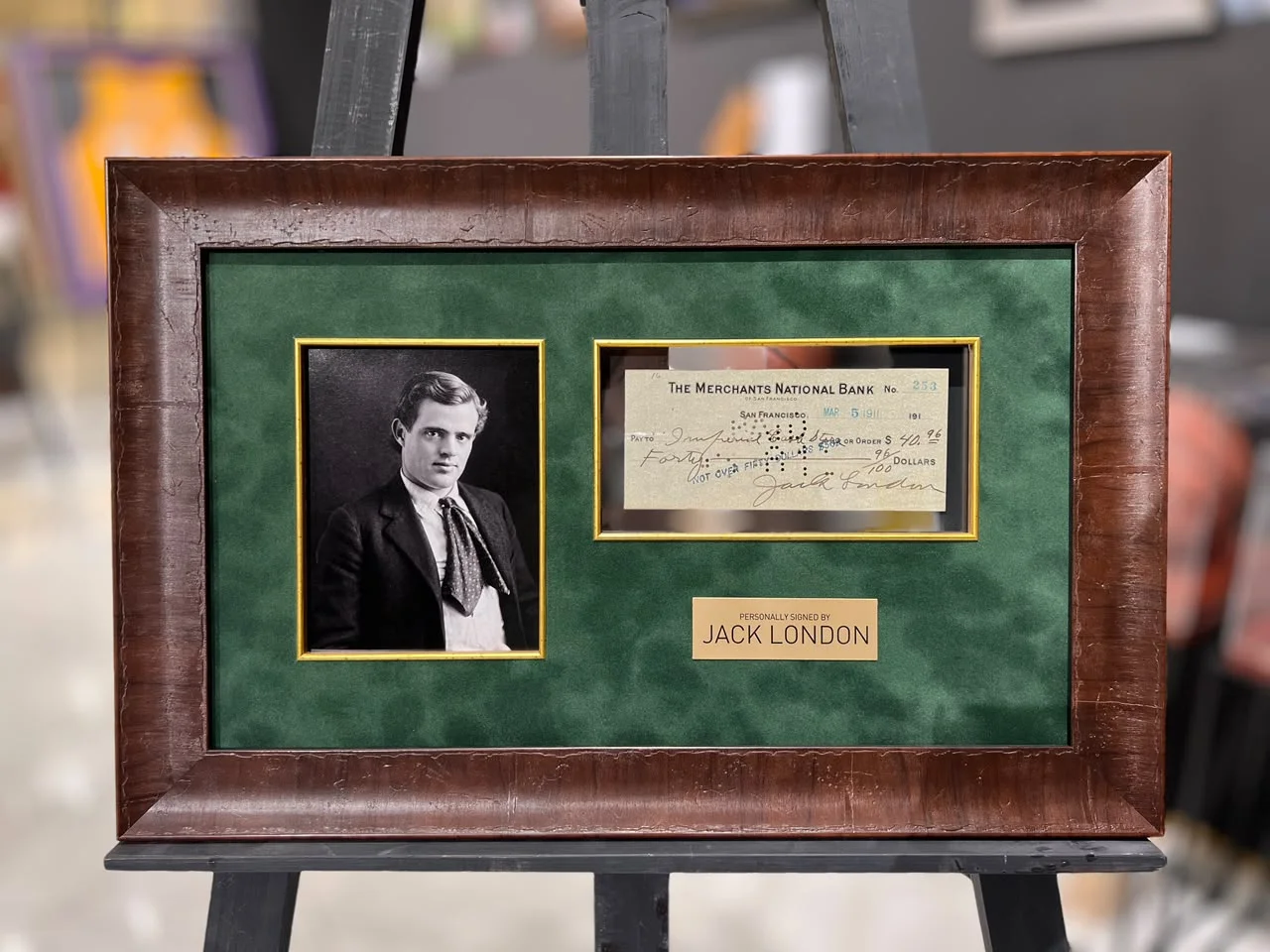 Jack London — Bank Check with Autograph